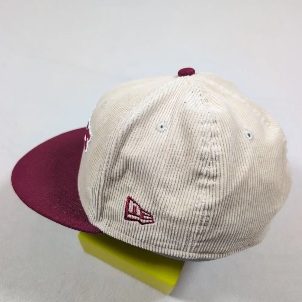 New Era Philadelphia Phillies 59Fifty Corduroy Hat 7 1/4 100th Year Anniv. Patch